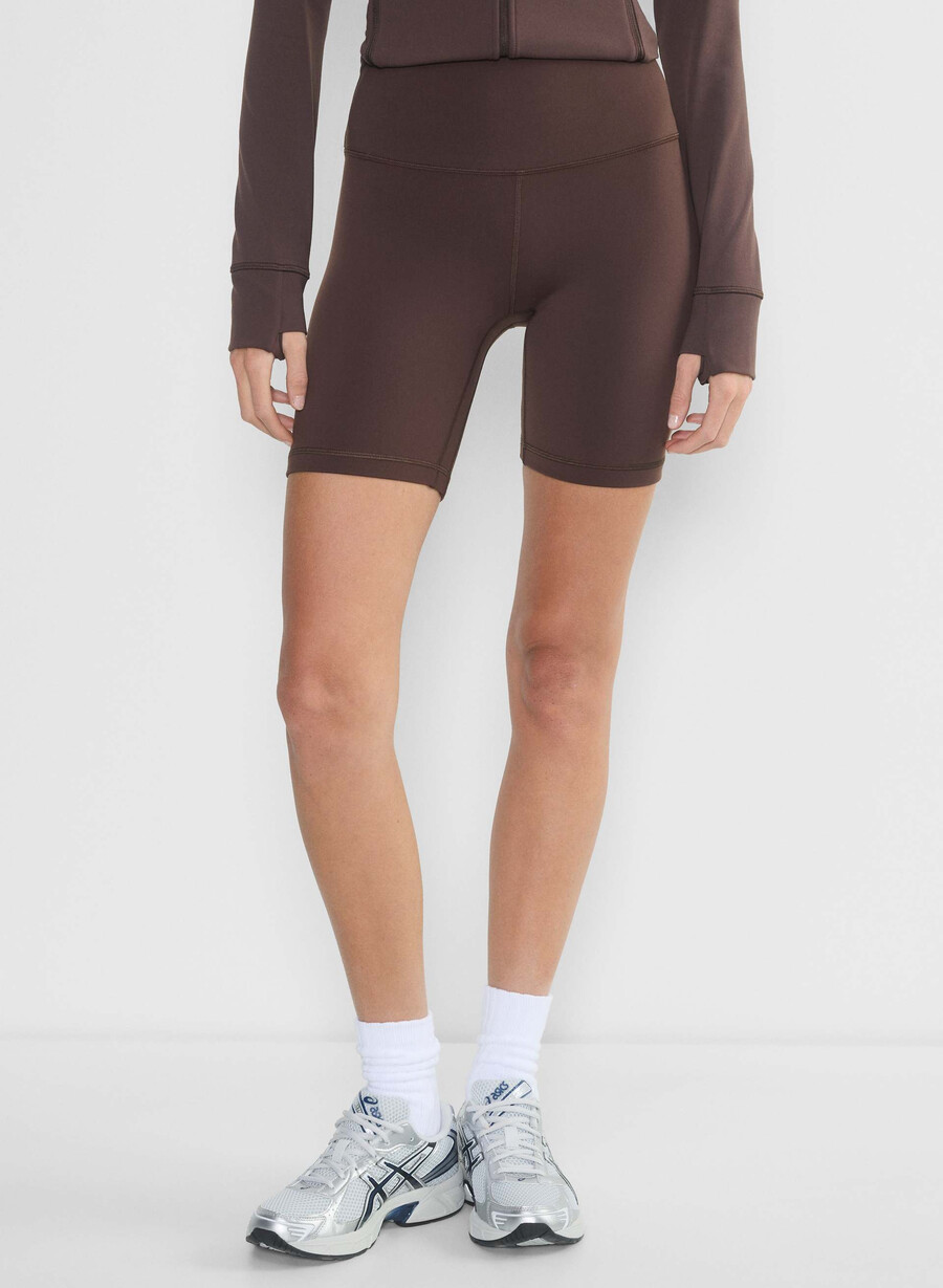 pantaloni scurți life atmosphere hi-rise 7 cu talie înaltă maro intens mocha