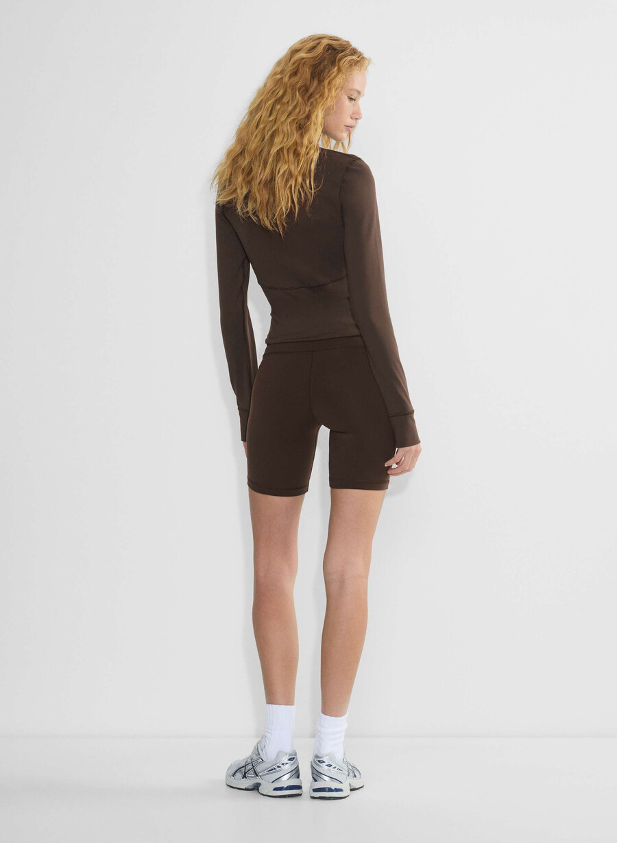 pantaloni scurți life atmosphere hi-rise 7 cu talie înaltă maro intens mocha