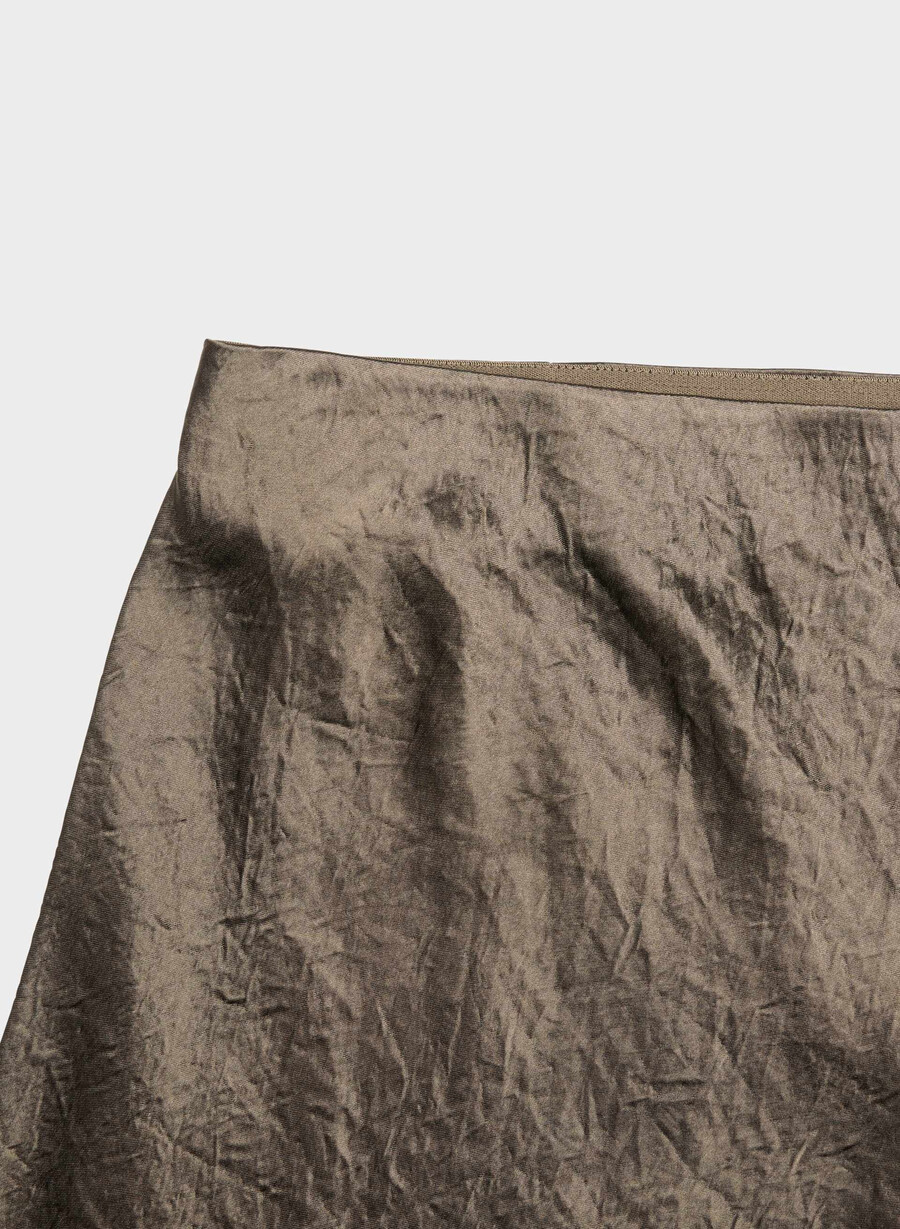 fustă maxi din satin gabbro taupe