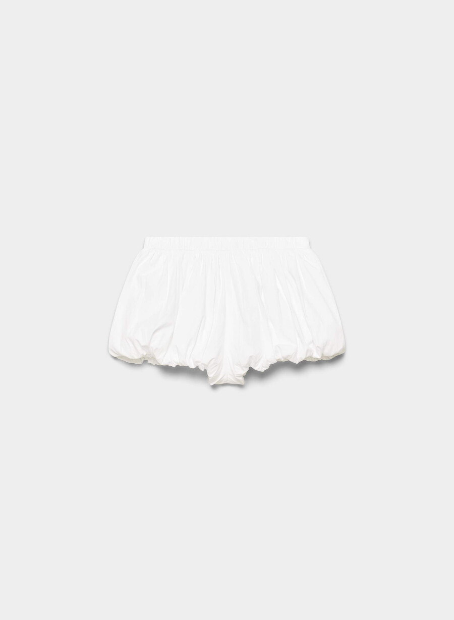pantaloni scurți din poplin souffle alb brillant