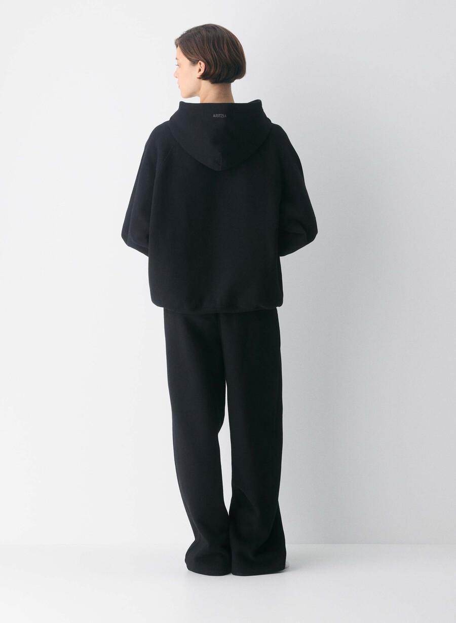 pantaloni de trening confortabili din fleece boyfriend barrel negri