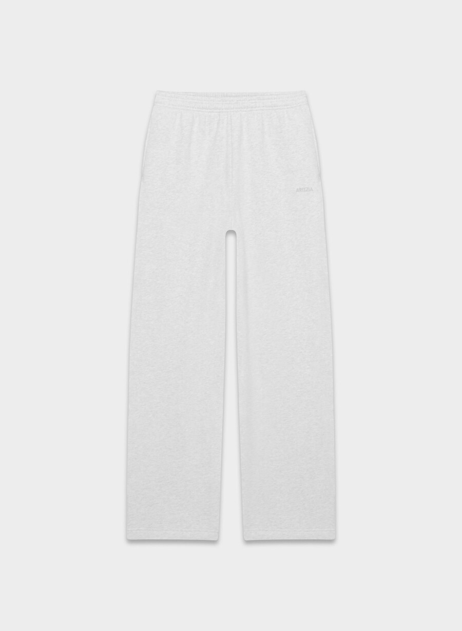 pantaloni de trening confortabili din fleece boyfriend barrel heather cloud white