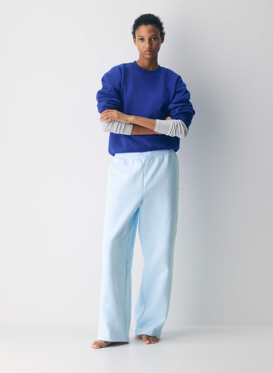 pantaloni de trening confortabili din fleece boyfriend barrel villa blue