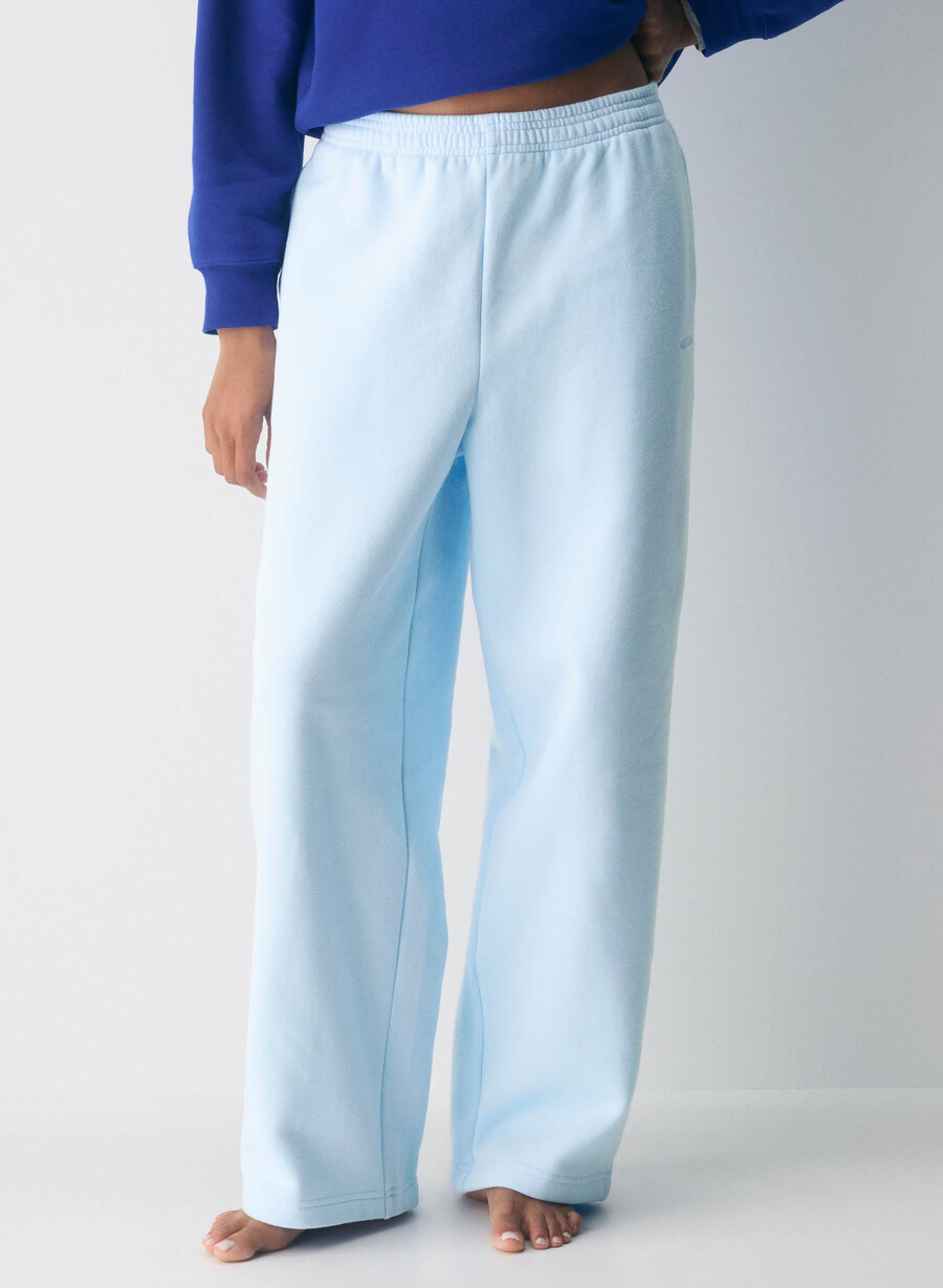 pantaloni de trening confortabili din fleece boyfriend barrel villa blue