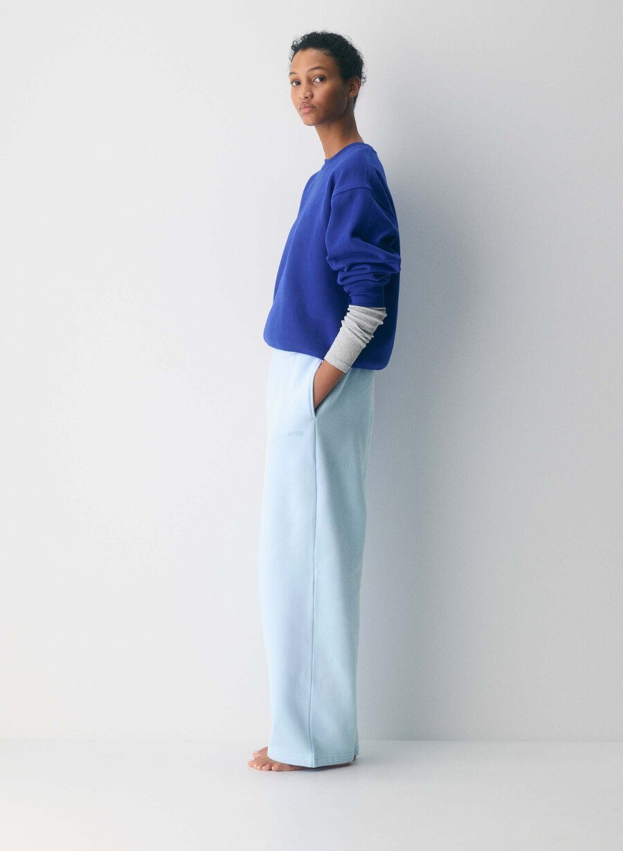 pantaloni de trening confortabili din fleece boyfriend barrel villa blue