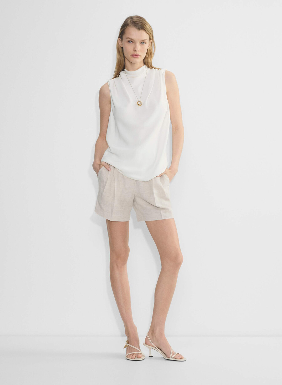 pantaloni scurți effortless la mijlocul coapsei - cruiselinen natural ecru