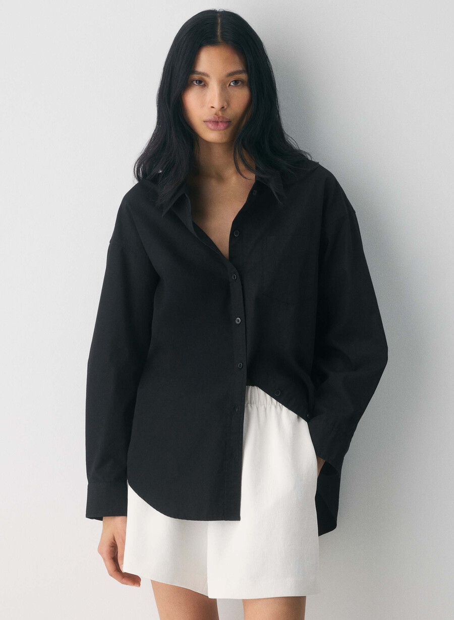 cămașă reminisce relaxed poplin negru