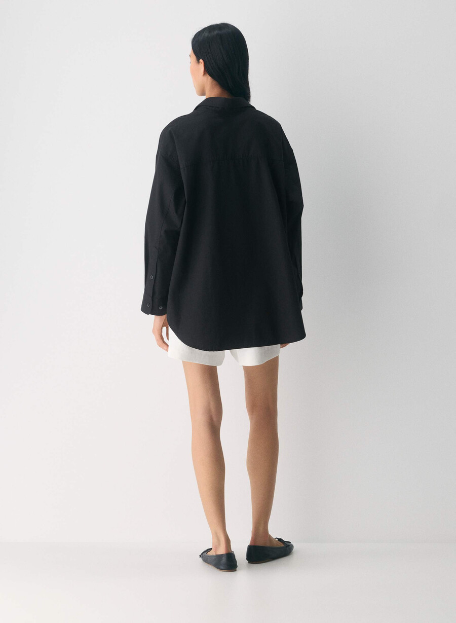 cămașă reminisce relaxed poplin negru