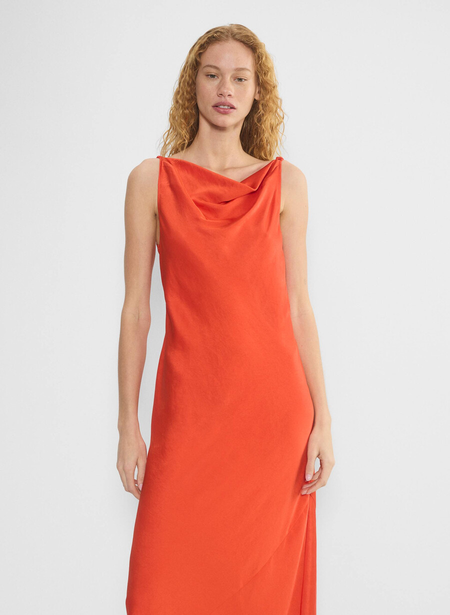 rochie din satin goddess poppy red