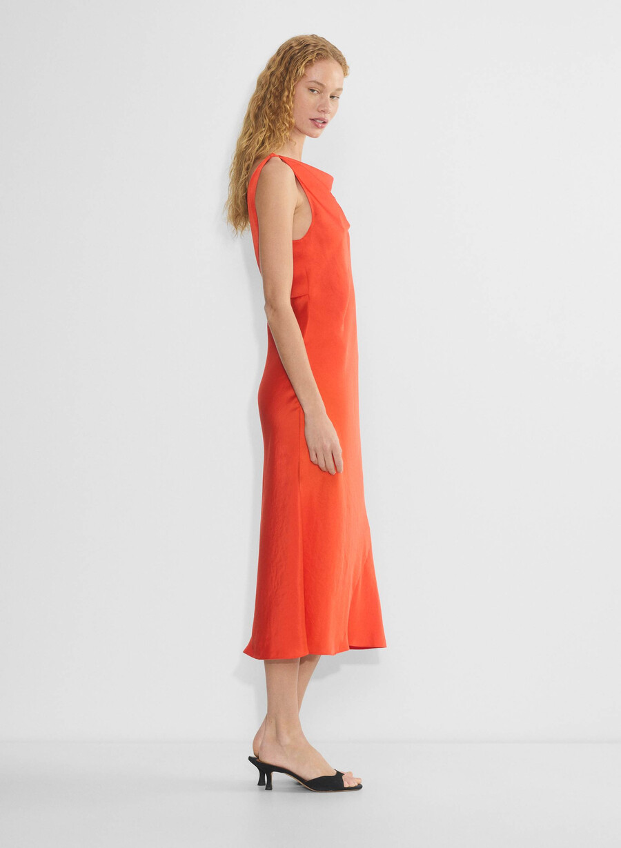 rochie din satin goddess poppy red
