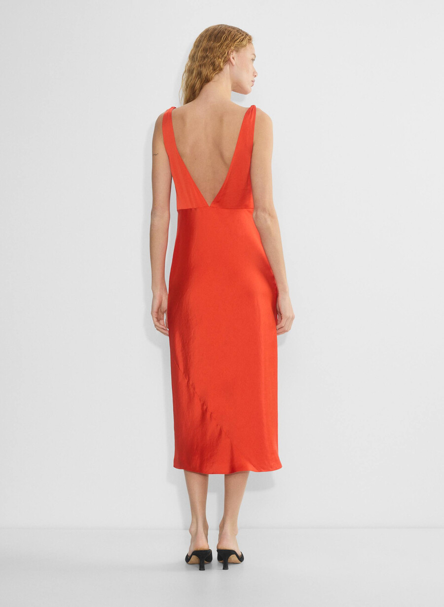 rochie din satin goddess poppy red