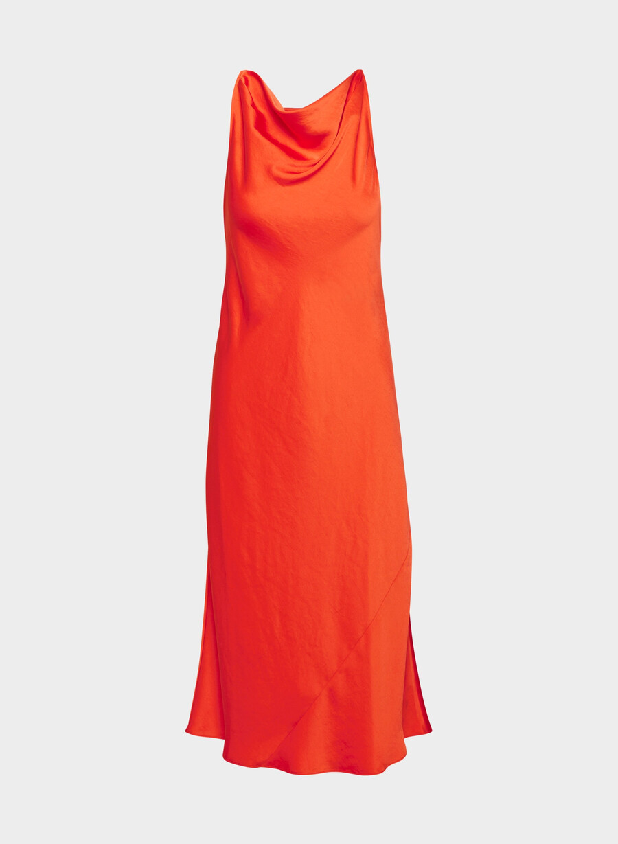 rochie din satin goddess poppy red
