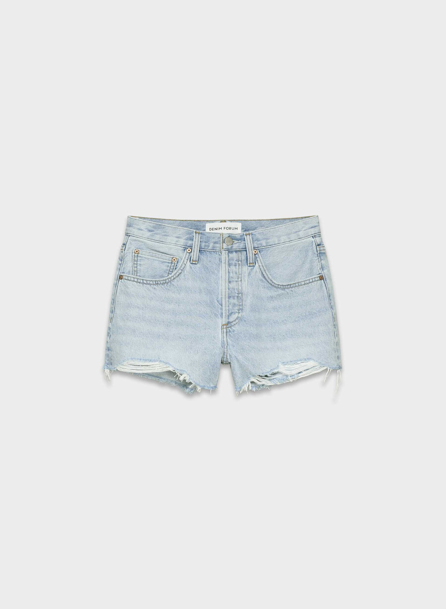 denim forum pantaloni scurți din denim vintage din anii 90 croiți 15 ani albastru-violet