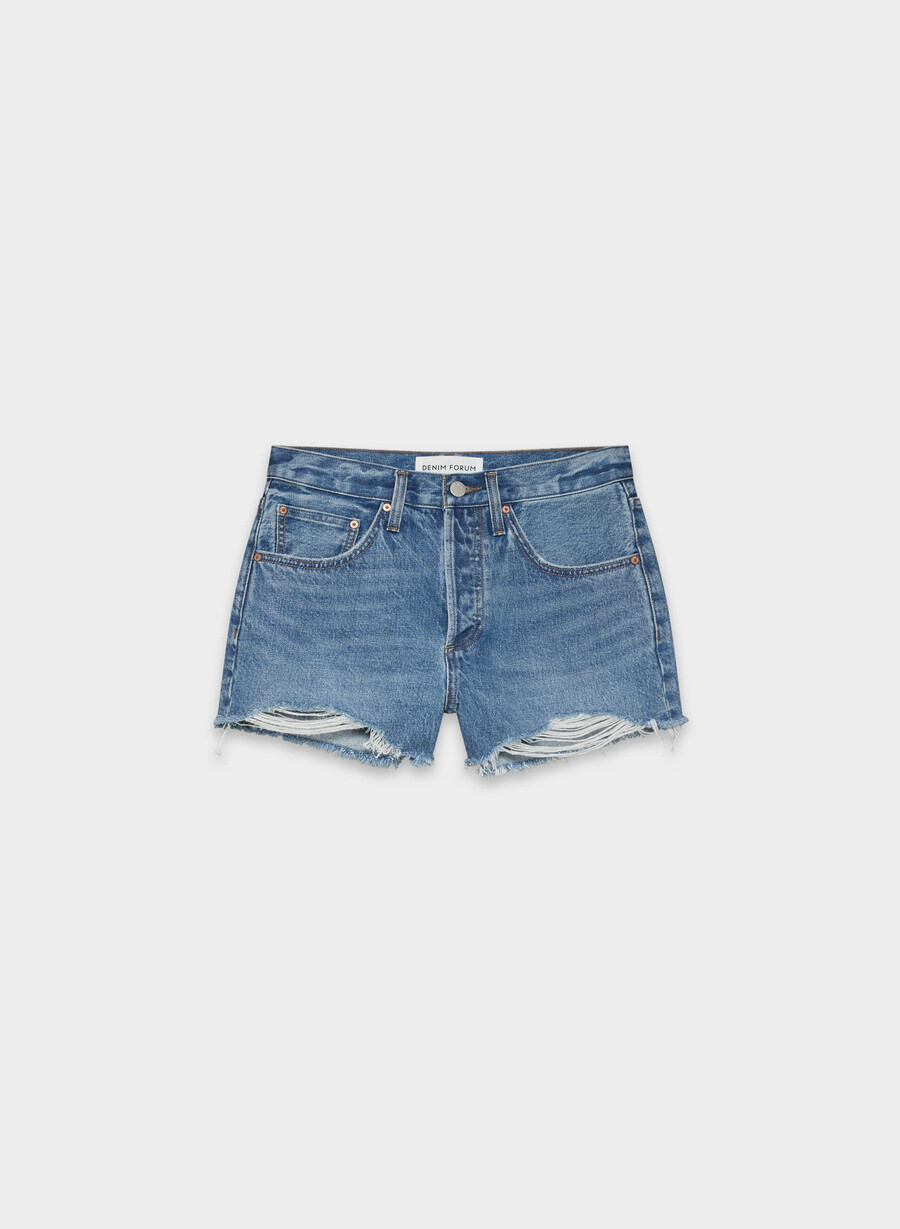 denim forum pantaloni scurți din denim vintage din anii 90 croiți 5 ani kiss n tell blue