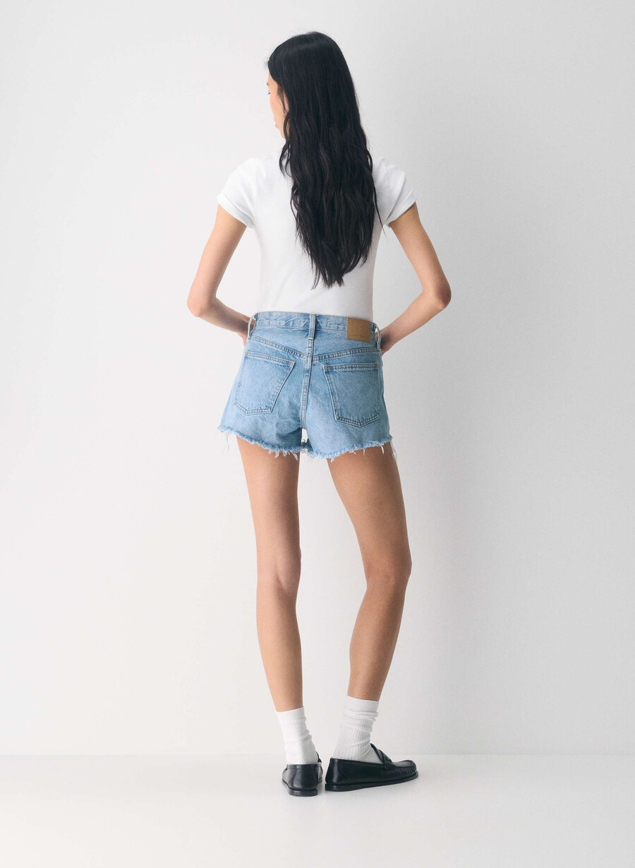 denim forum pantaloni scurți din denim vintage din anii 90 croiți 5 ani kiss n tell blue