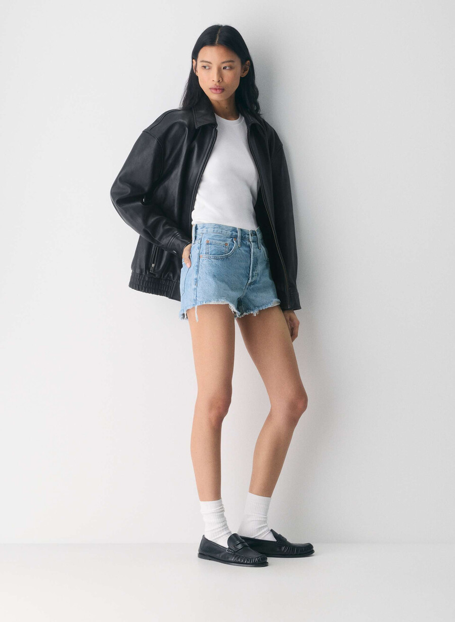 denim forum pantaloni scurți din denim vintage din anii 90 croiți 7 ani bleu taboo