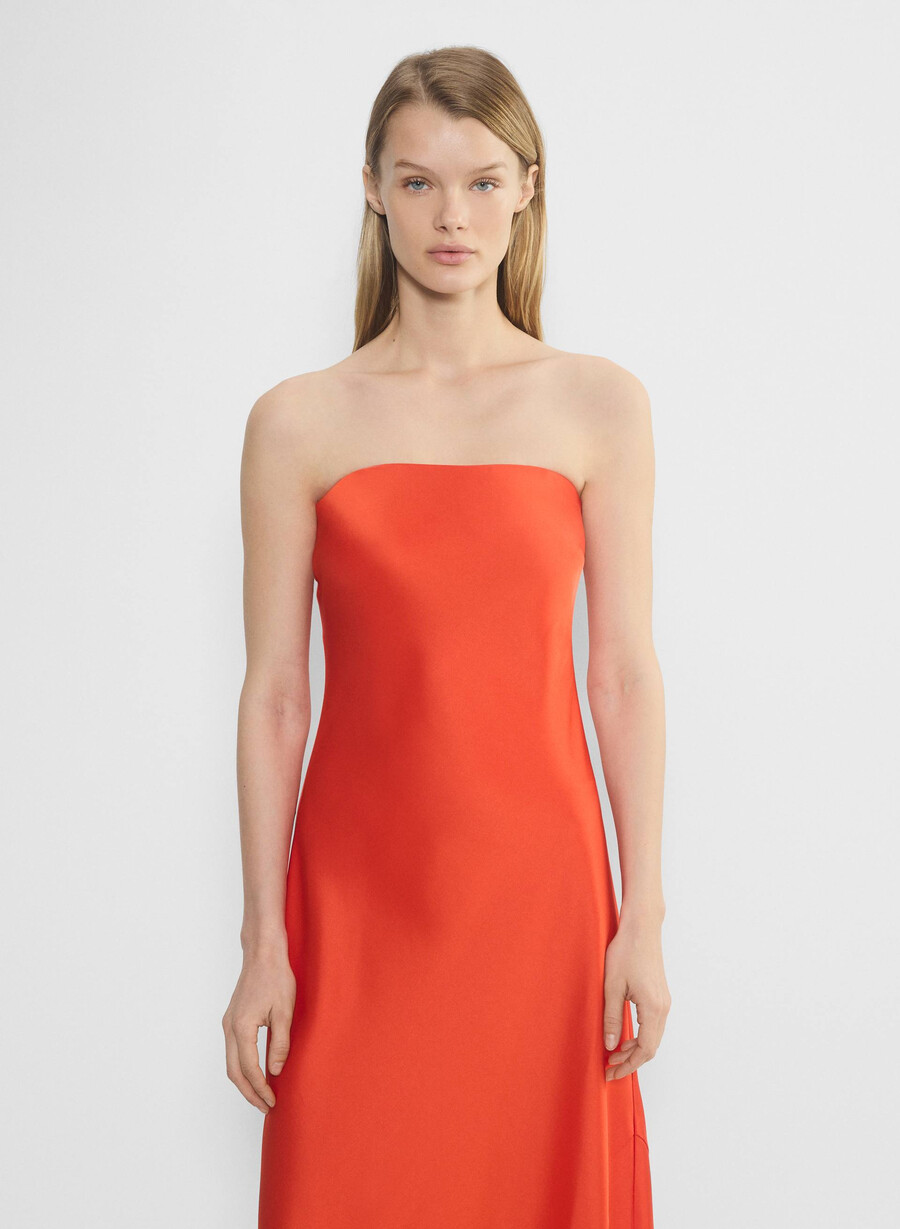 rochie charmaine din satin poppy red