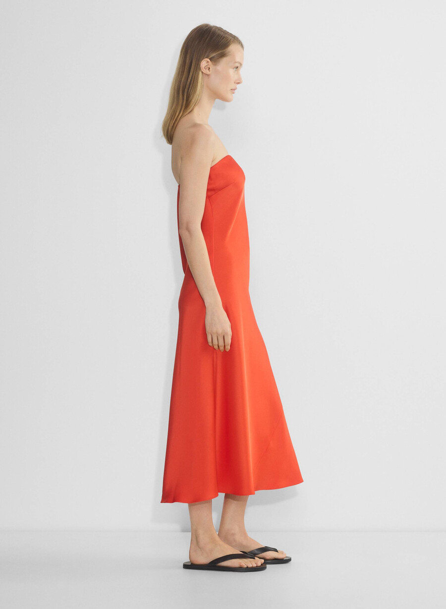 rochie charmaine din satin poppy red