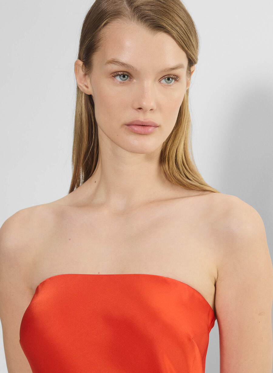 rochie charmaine din satin poppy red