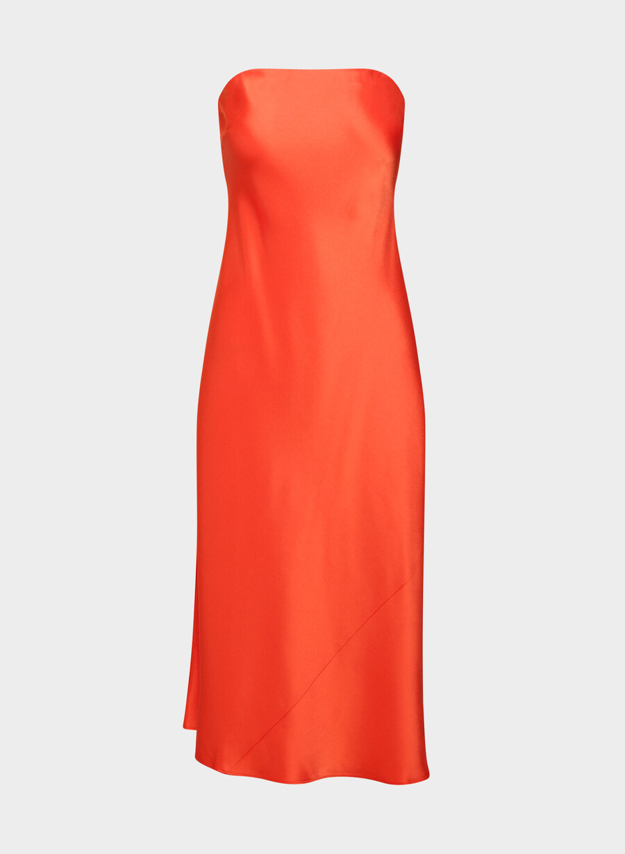 rochie charmaine din satin poppy red