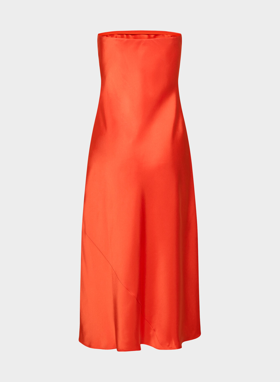 rochie charmaine din satin poppy red