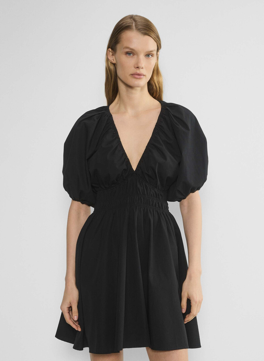 rochie mason din poplin negru