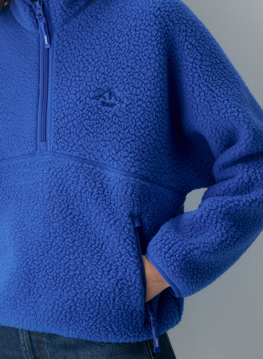 pulover polartec thermal pro cu fermoar 12 și șolduri înalte albastru jazz