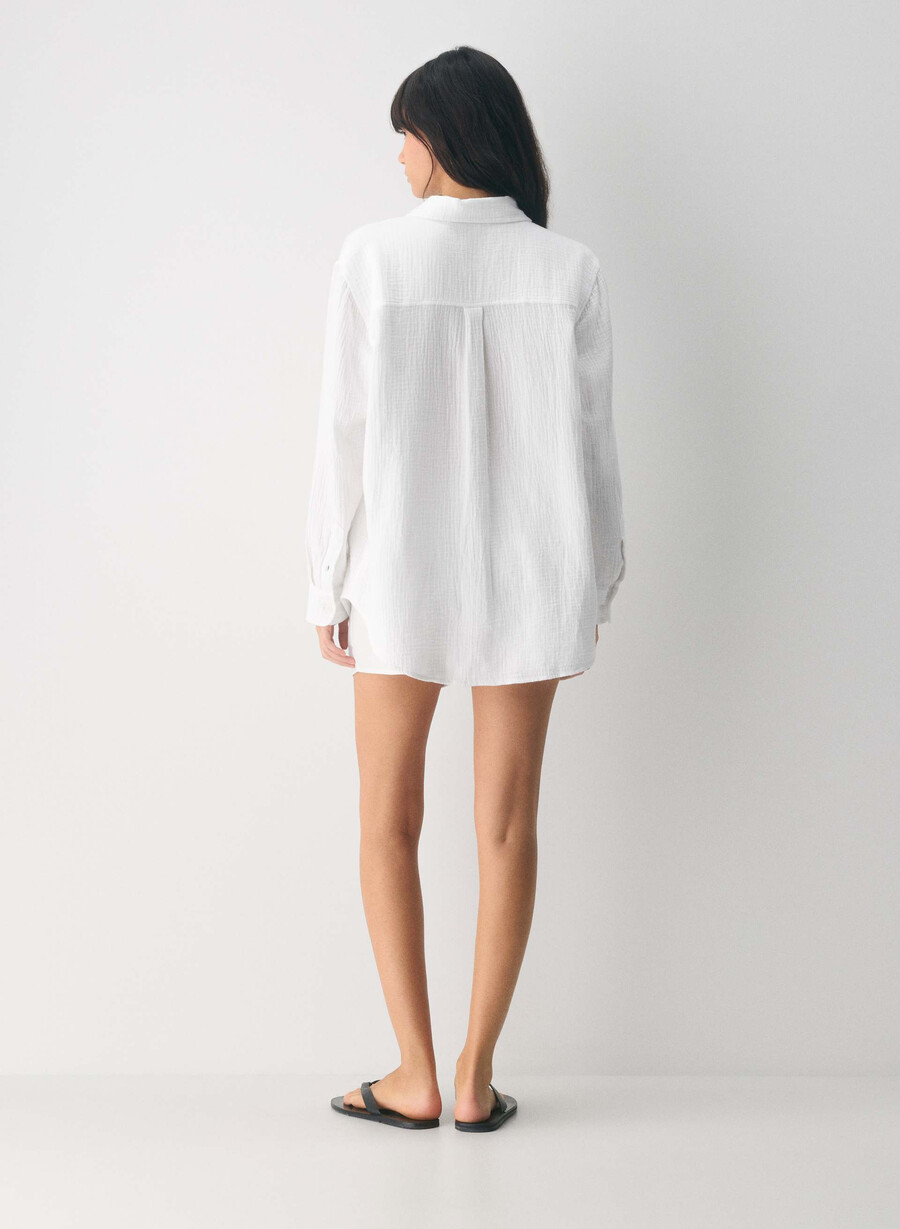 cămașă airplush cotton cu vele albĂ