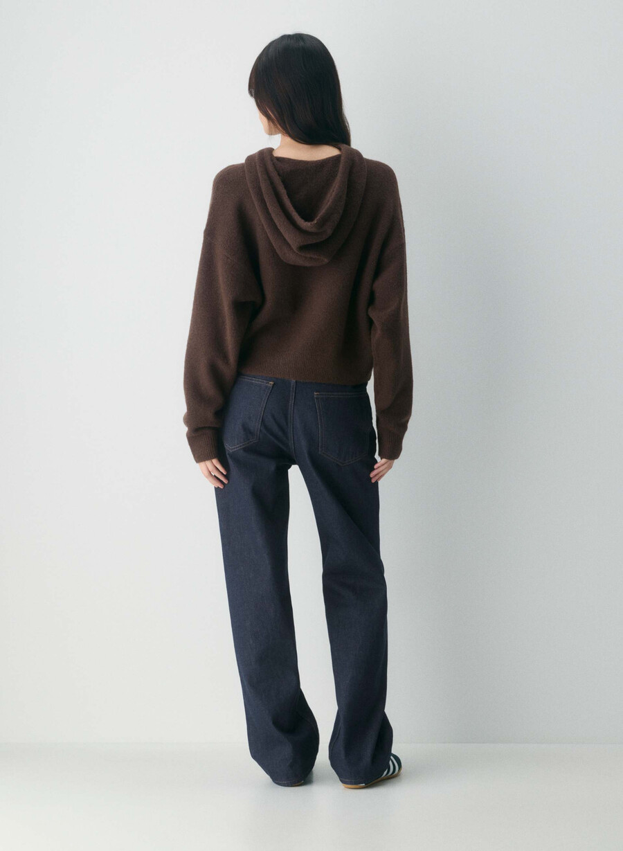 hanorac cu fermoar peyton rich mocha brown
