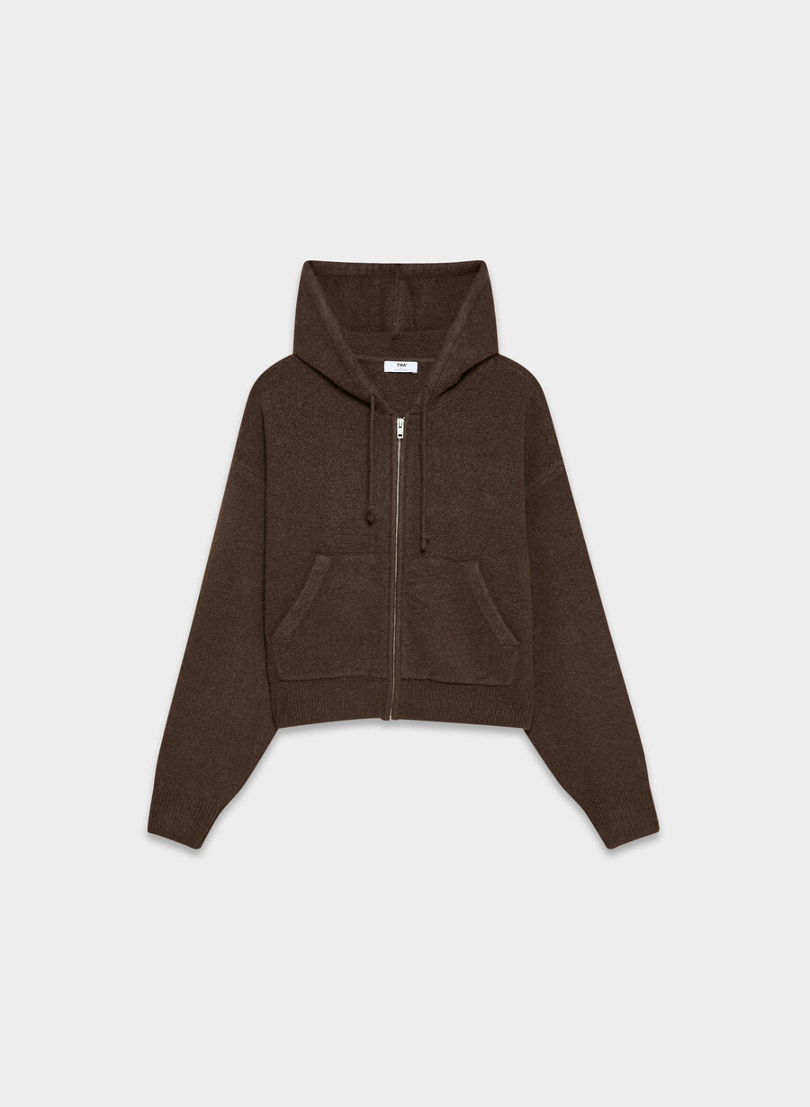 hanorac cu fermoar peyton rich mocha brown