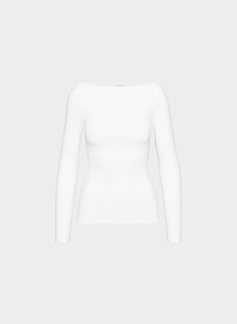 tricou cu mânecă lungă original contour cu guler tip barcă negru