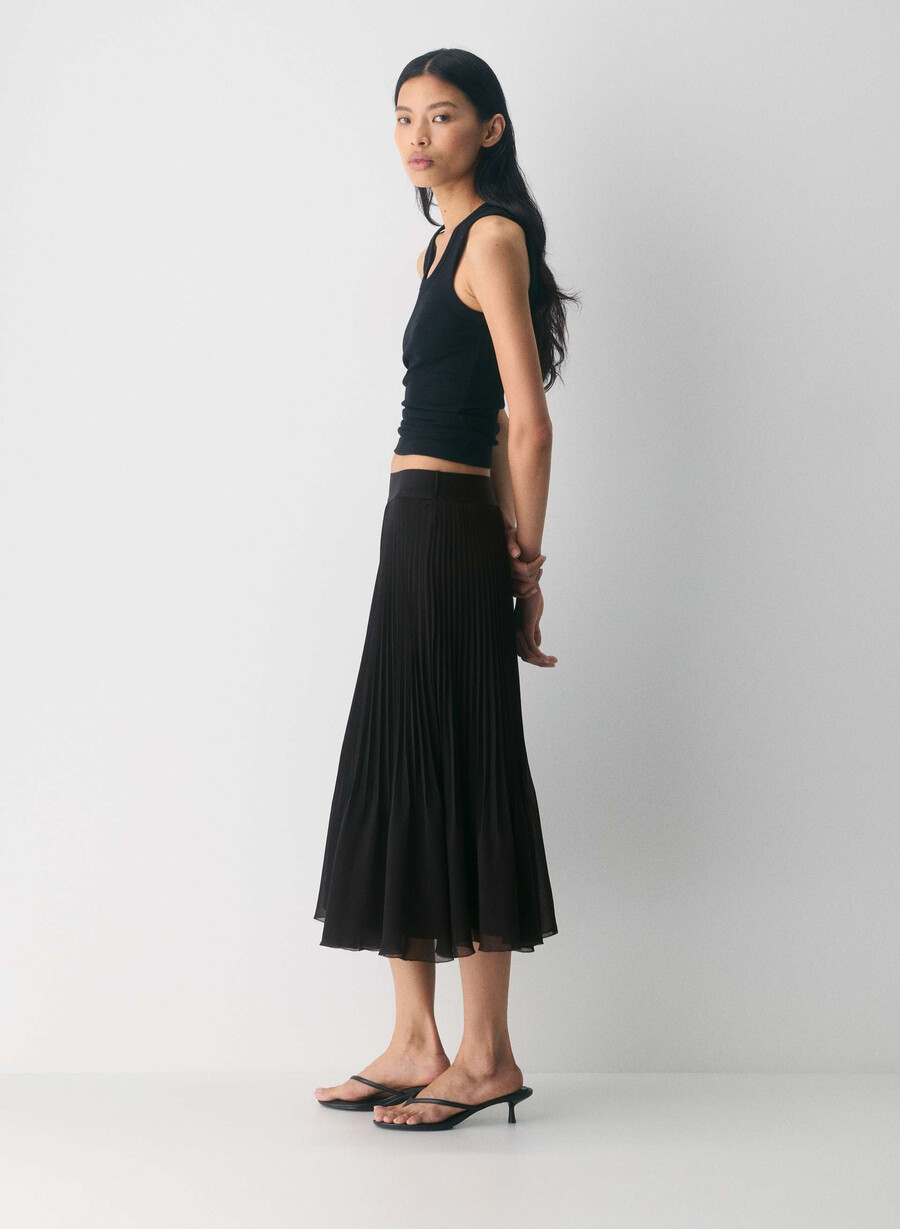 fustă plisată twirl negră