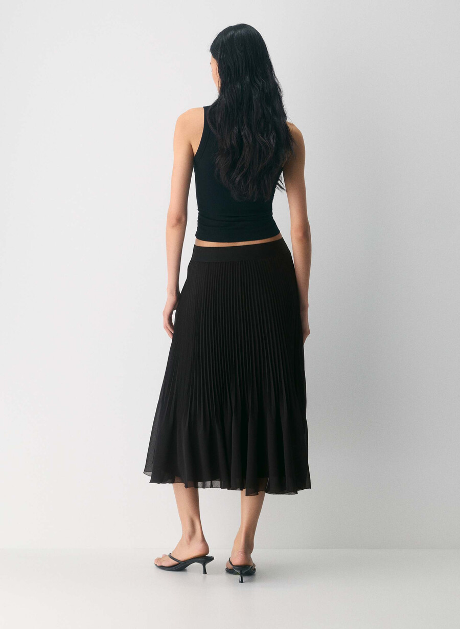 fustă plisată twirl negră
