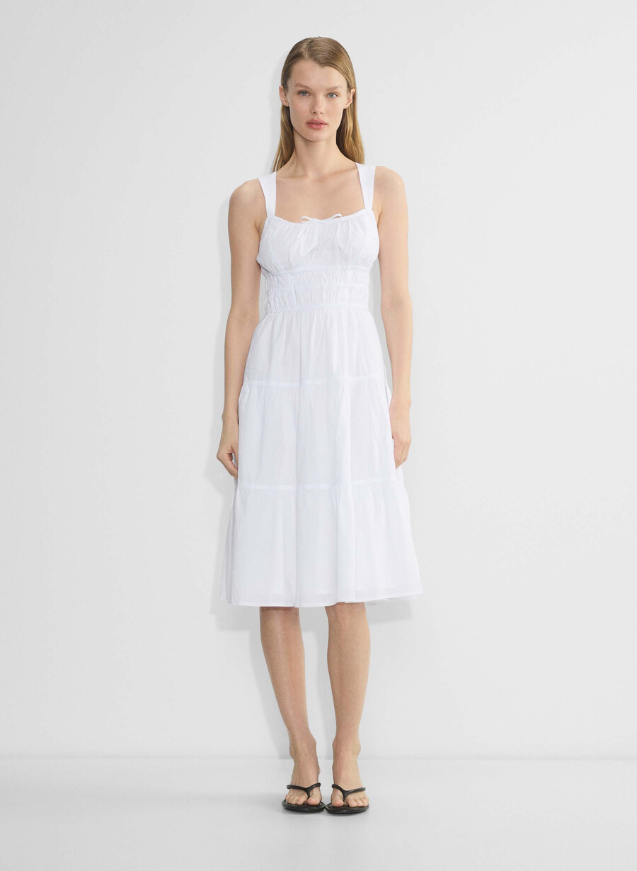 rochie midi martine din poplin alb strĂlucitor