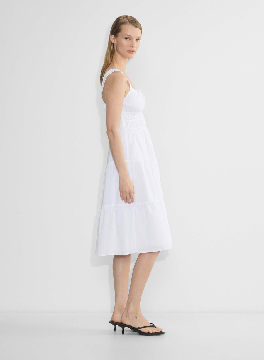 rochie midi martine din poplin alb strĂlucitor