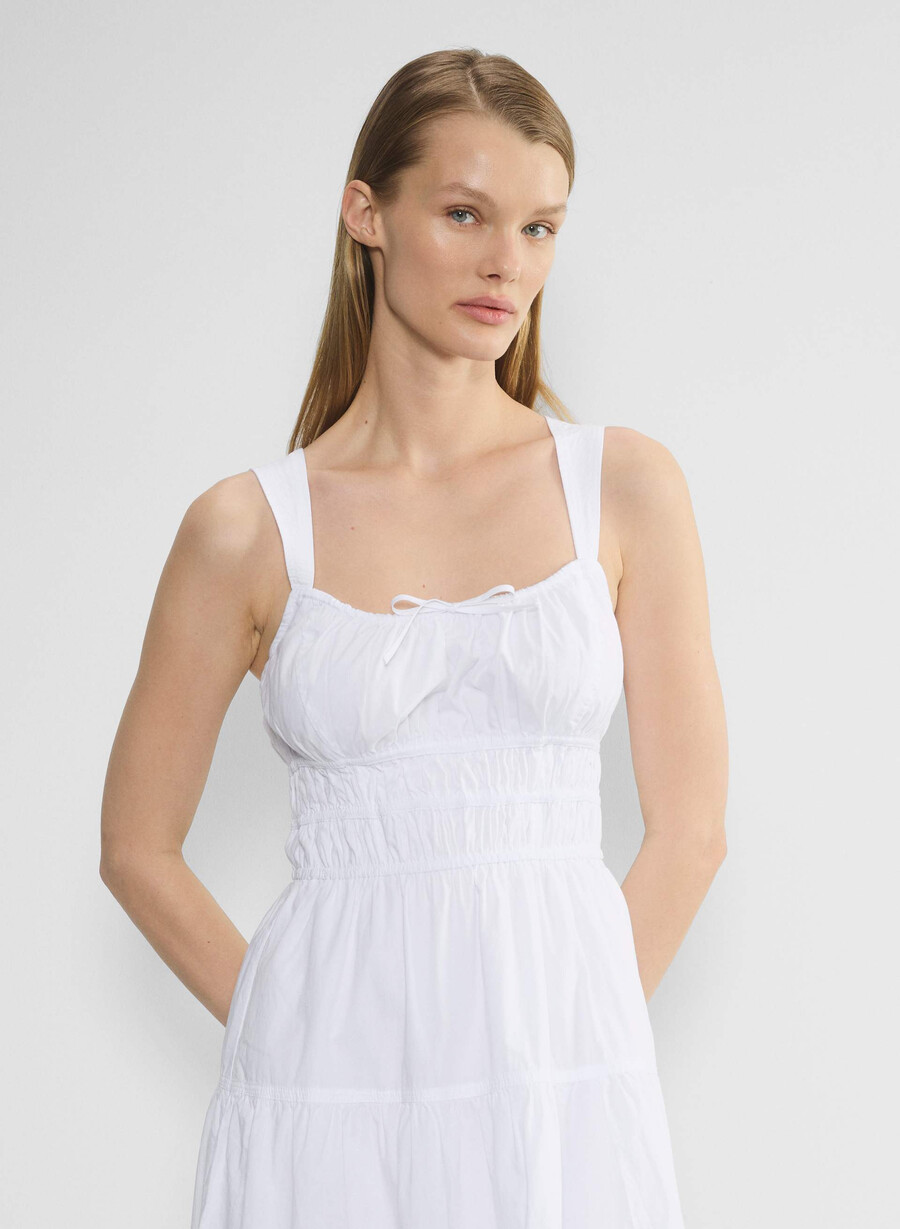rochie midi martine din poplin alb strĂlucitor