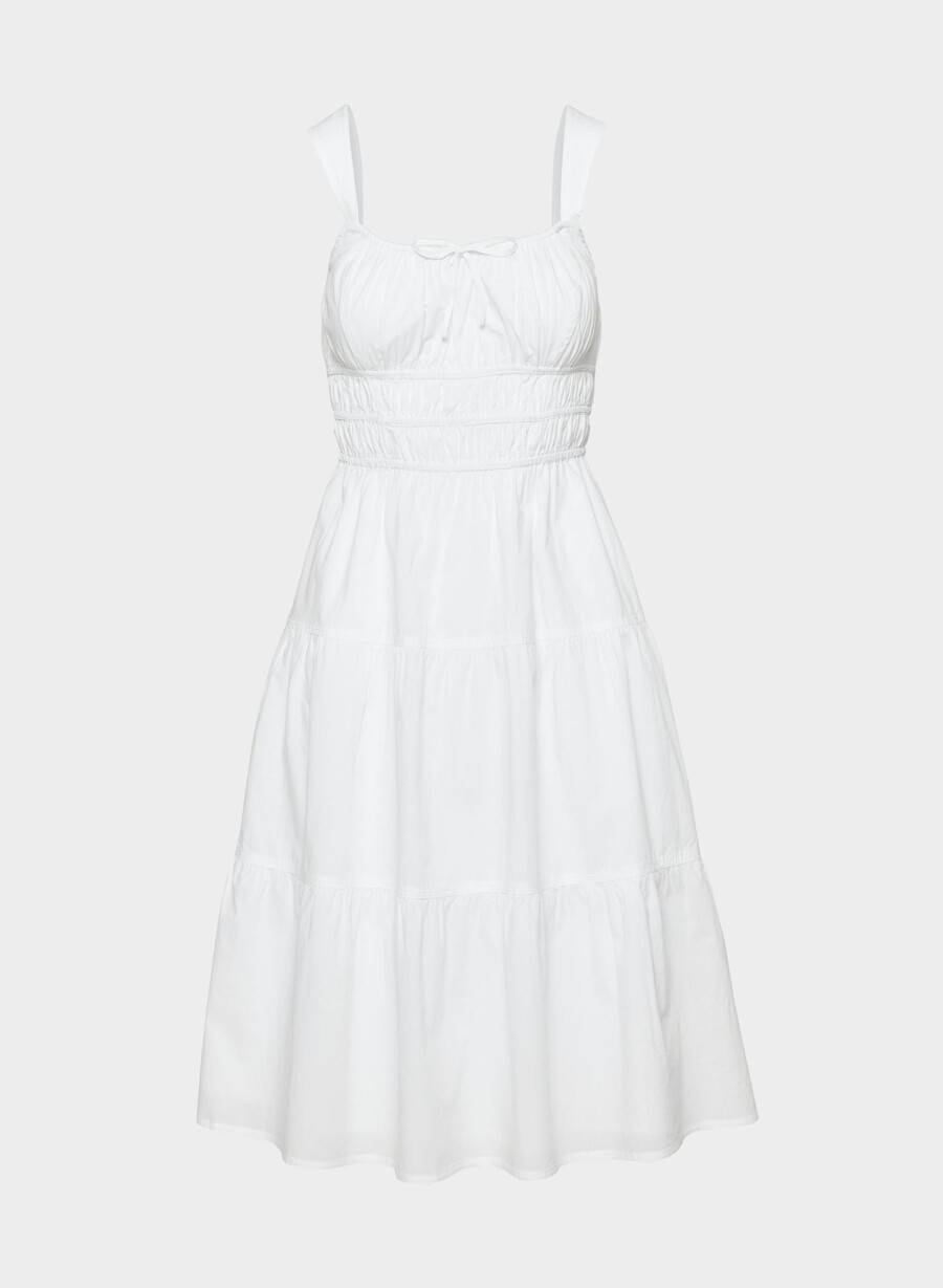 rochie midi martine din poplin alb strĂlucitor