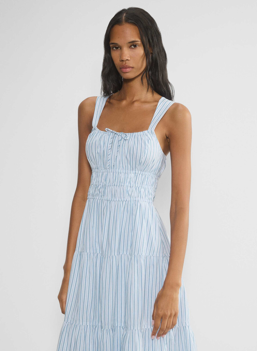 rochie midi martine din poplin dcln strp glmrcnf b