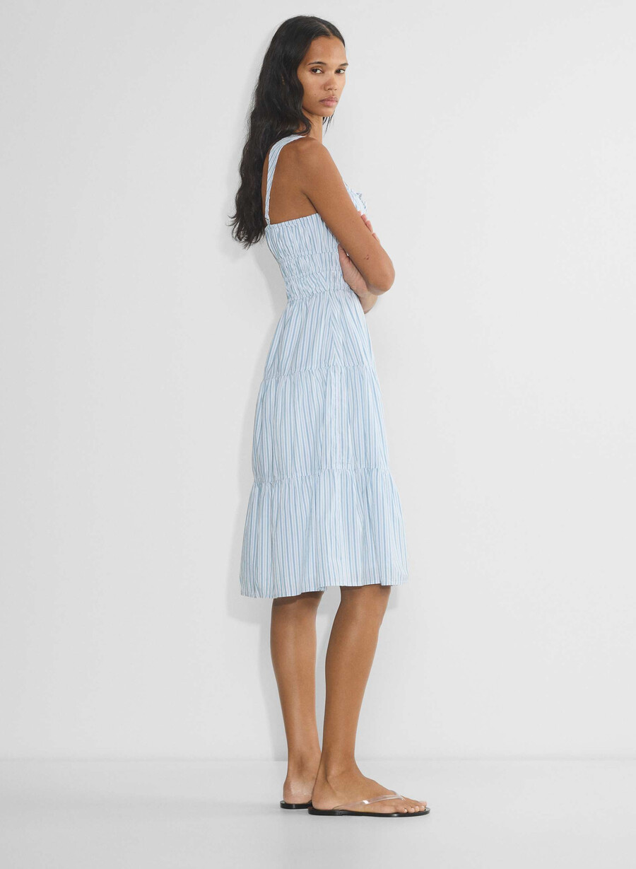 rochie midi martine din poplin dcln strp glmrcnf b