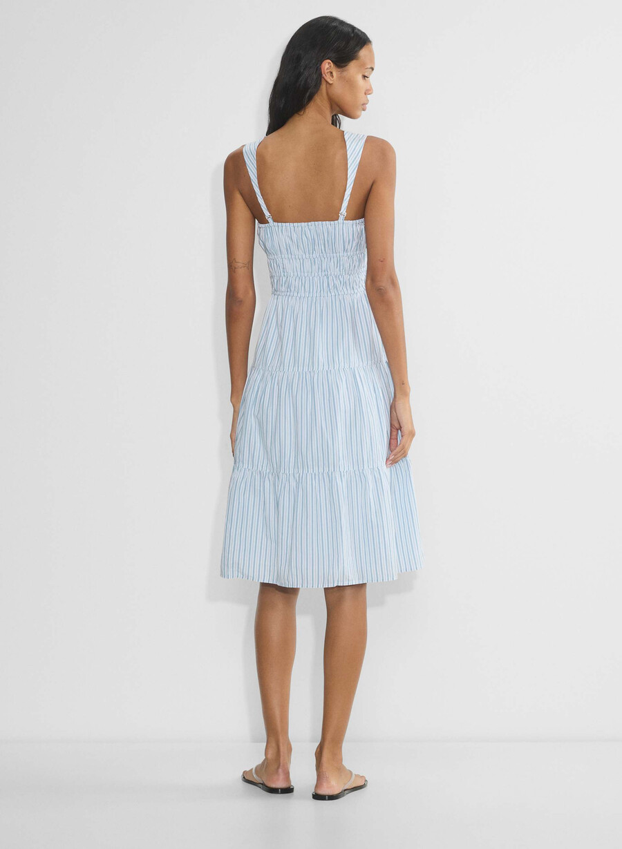 rochie midi martine din poplin dcln strp glmrcnf b