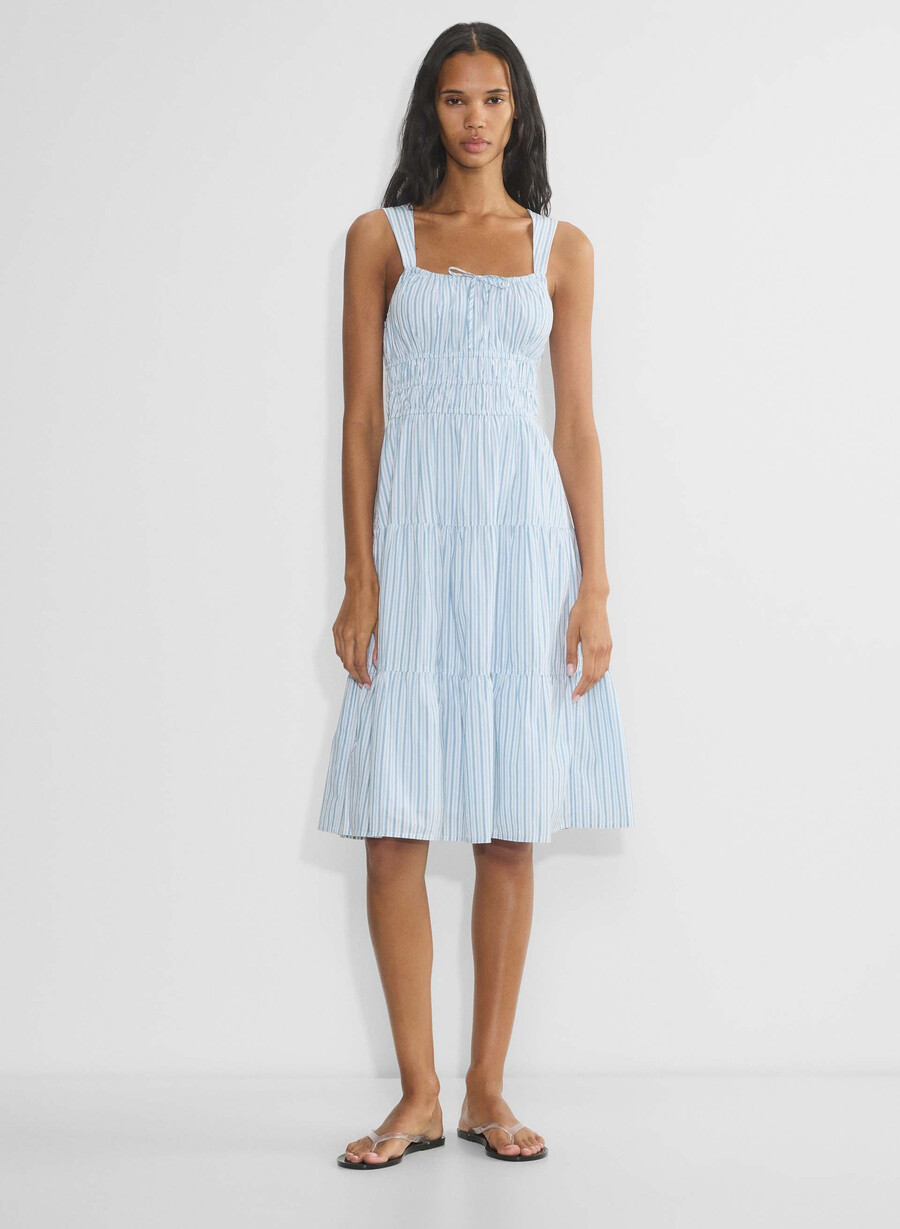 rochie midi martine din poplin dcln strp glmrcnf b