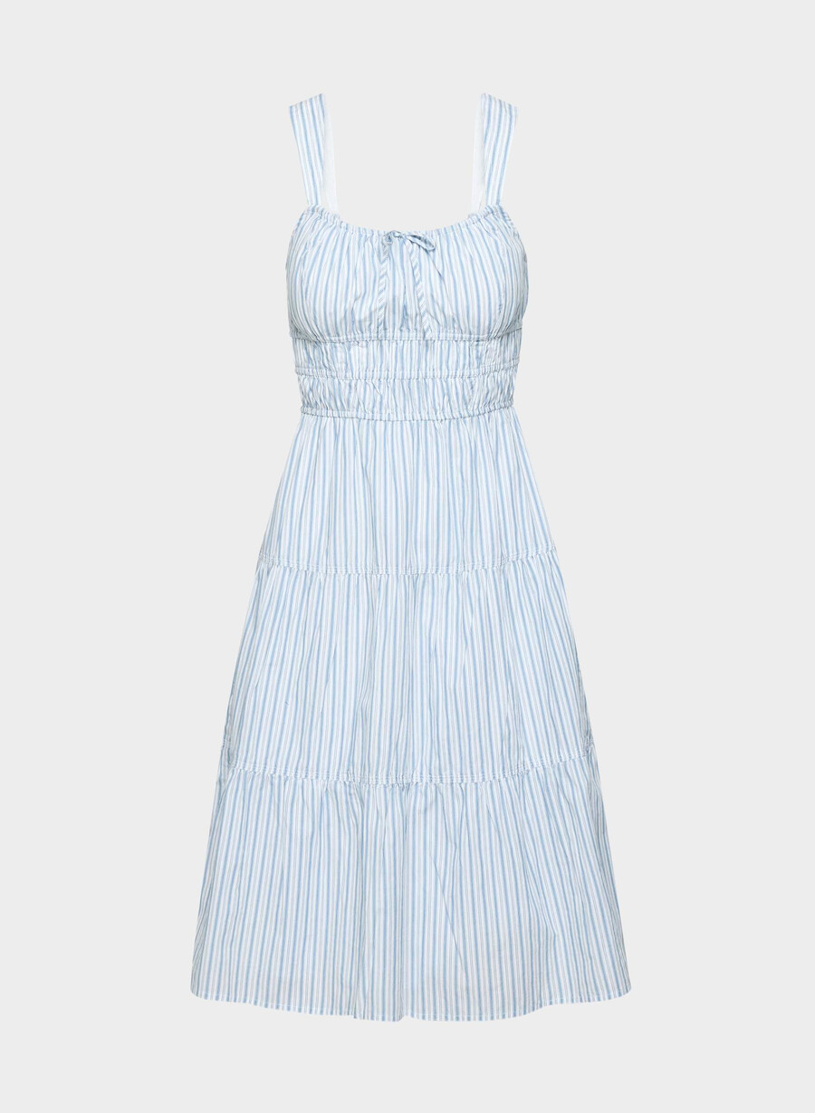 rochie midi martine din poplin dcln strp glmrcnf b