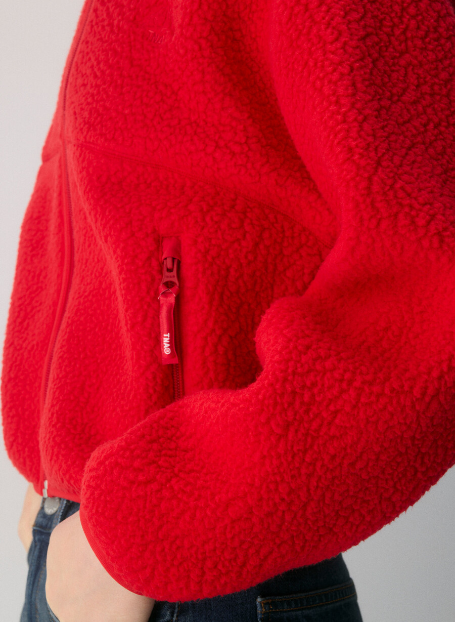 bluză polartec thermal pro cu guler înalt și fermoar roȘu intermitent