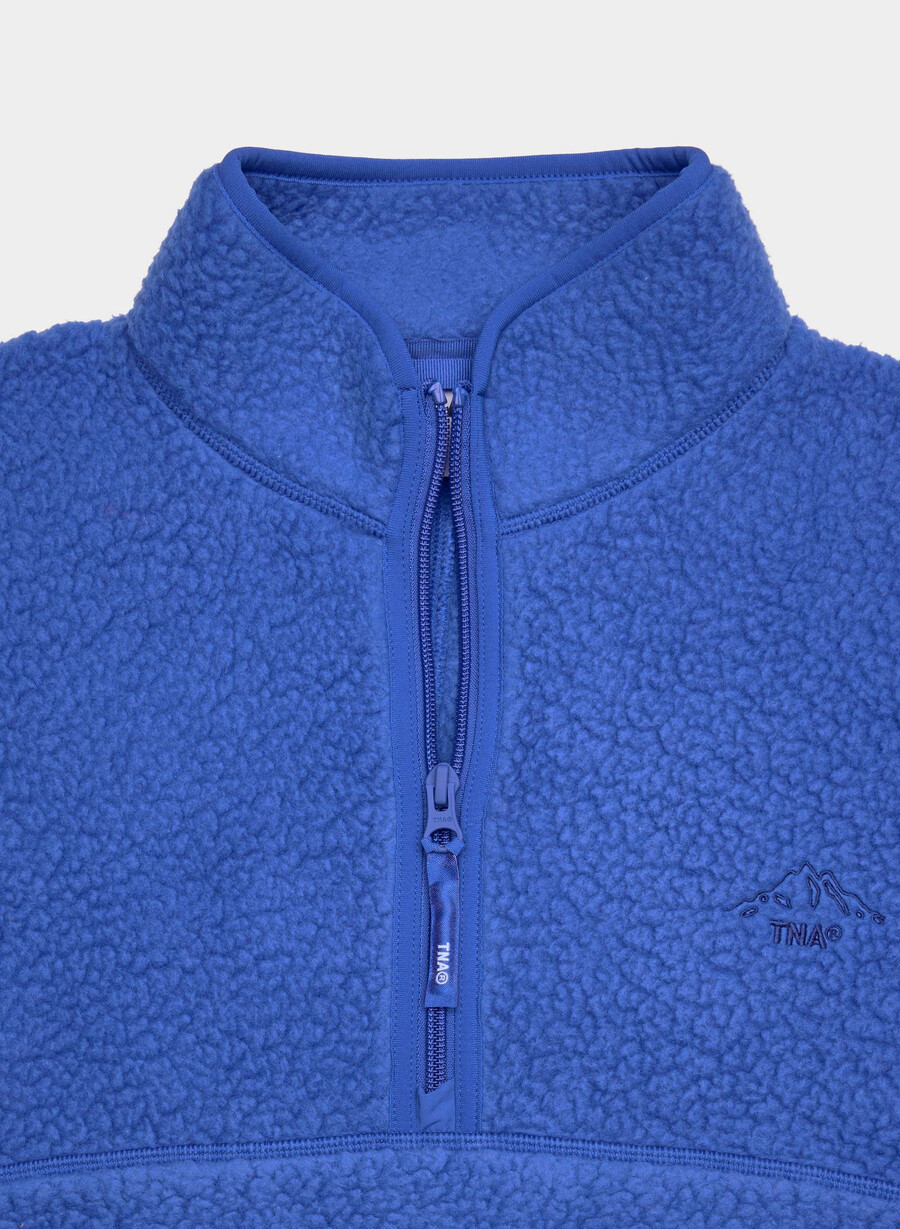 bluză polartec thermal pro cu guler înalt și fermoar culoarea jazz blue