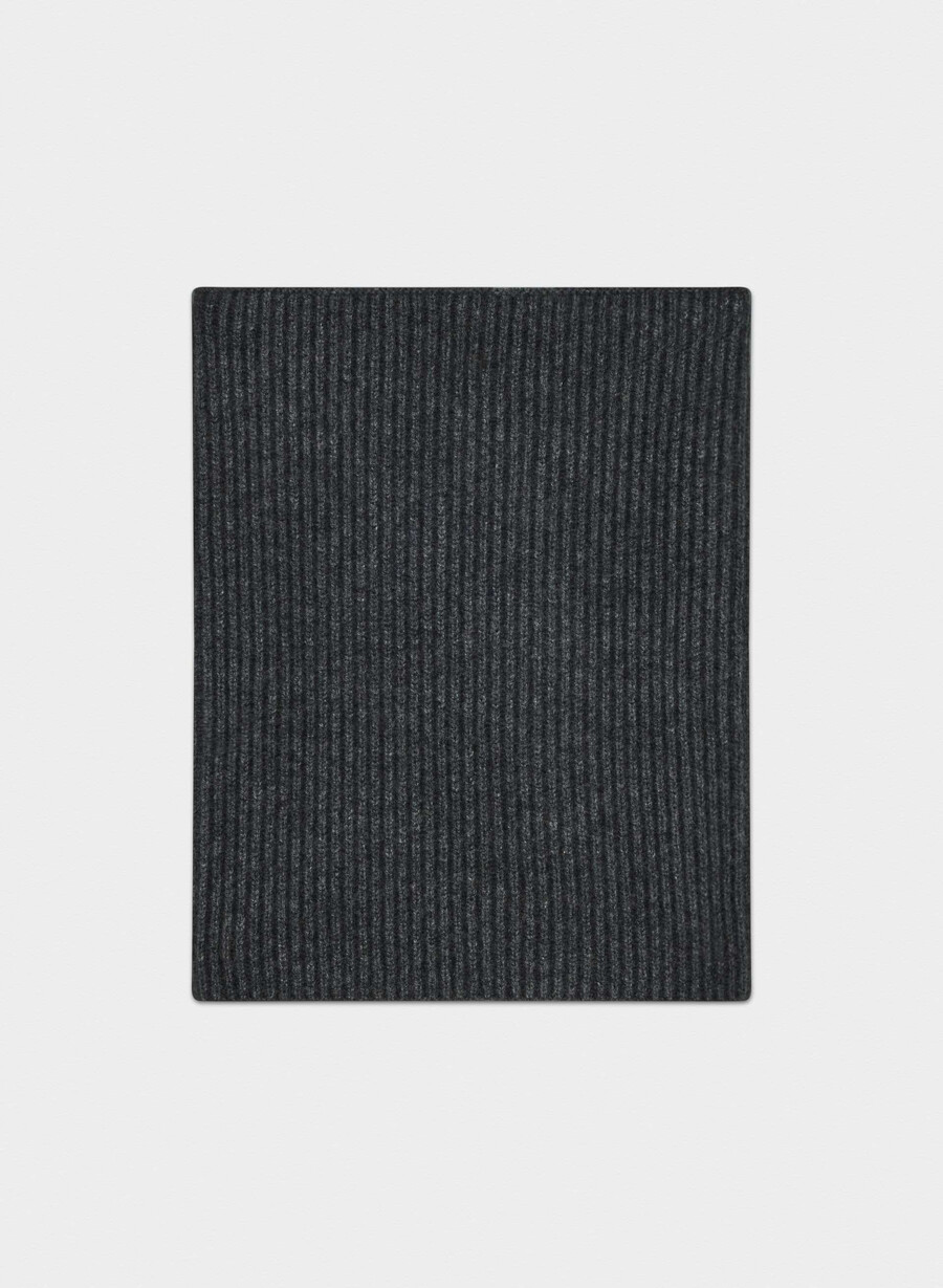 Șal de gât din cașmir cu nervuri heather charcoal