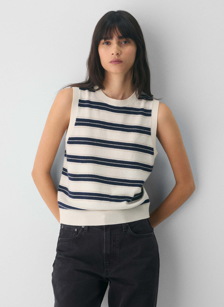 vestă pulover cu monogramă din cașmir bare lt birch admiral