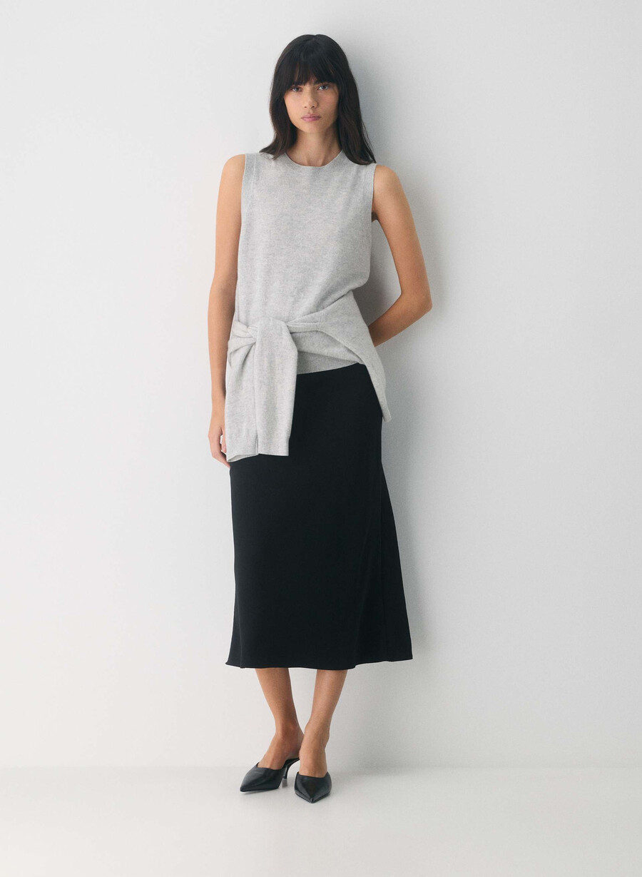 vestă pulover bare cashmere monogram heather chrome