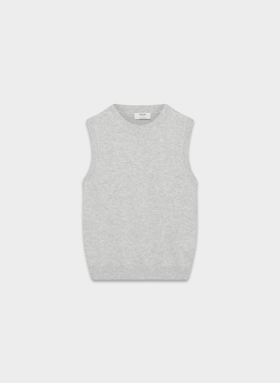 vestă pulover bare cashmere monogram heather chrome