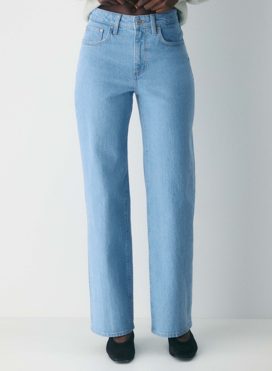 blugi denim forum remy curve-fit cu talie înaltă true super light albastru