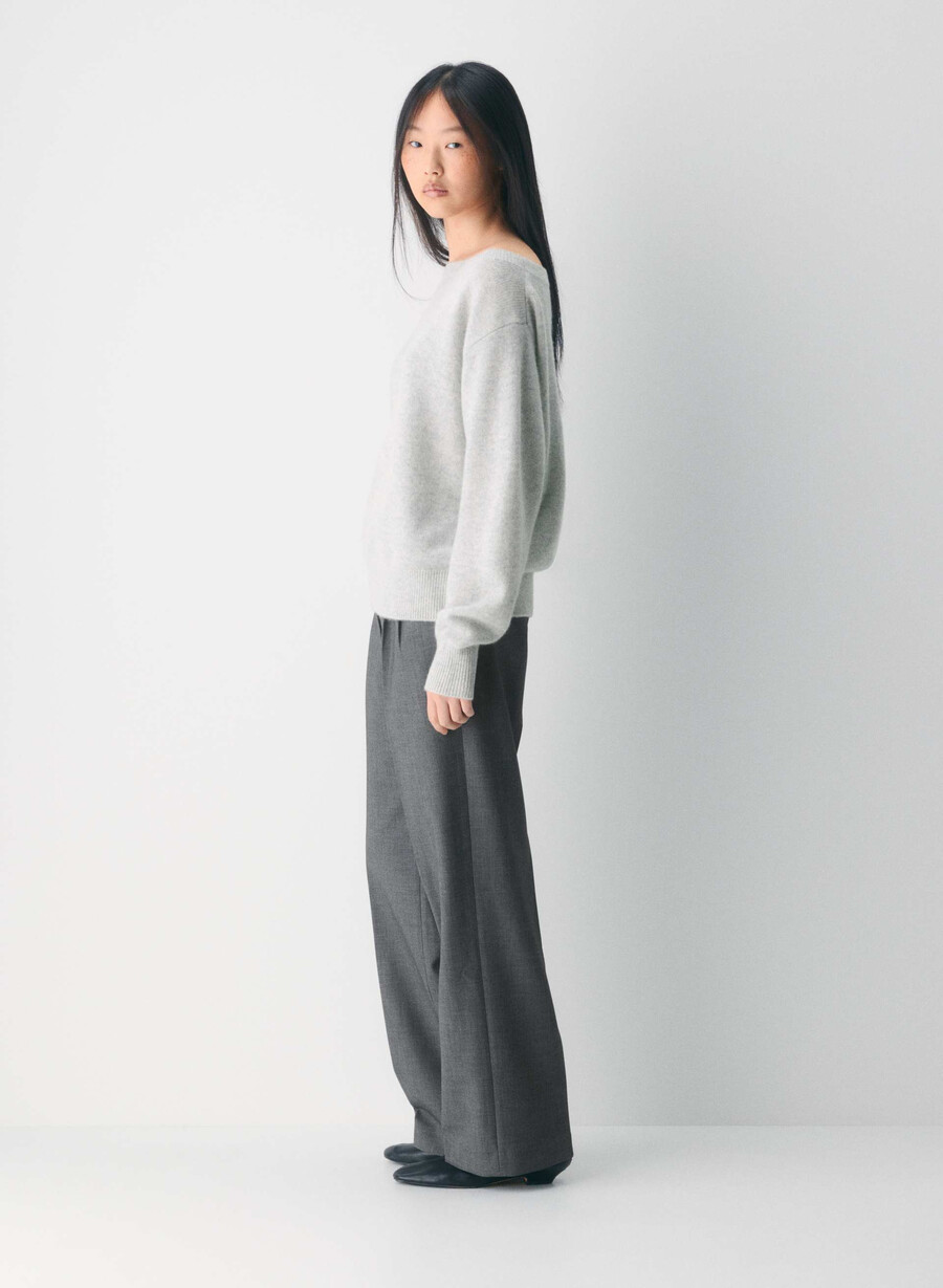 pulover esențial din cașmir nuance heather chrome